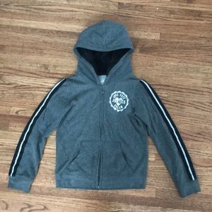 Girls Love Hope Dream varsity stripe zipper hoodie